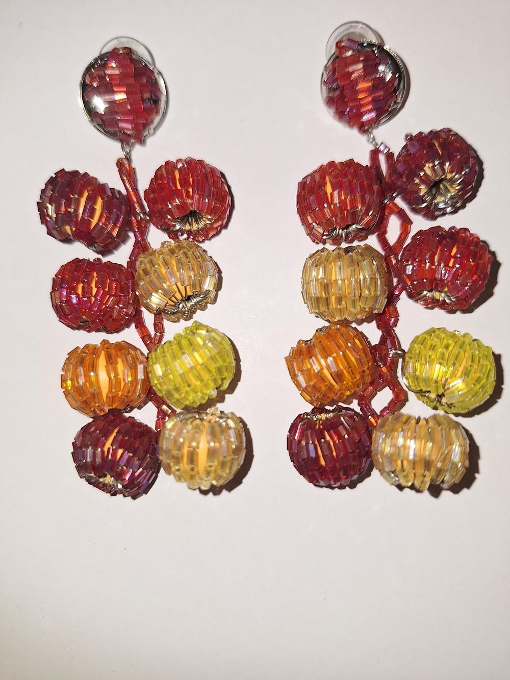 Beaded Multi-Color Statement Necklace & Earrings Set By Sassy Jones - Picture 4 of 7